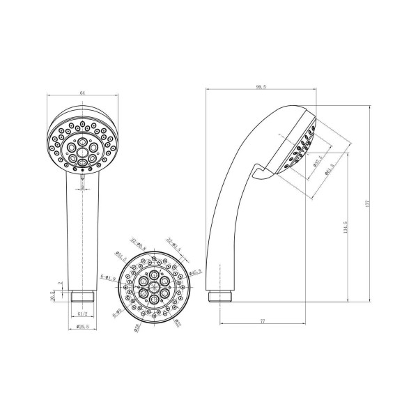 Душевая лейка Fashun круглая хром (A19-1)