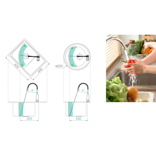 Смеситель для кухни Milardo Meal с гибким изливом черный (M07BL2FM05)