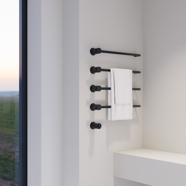 Полотенцесушитель электрический Abber Charme 520x645 черный матовый (AH4004MB) Полотенцесушитель электрический Abber Charme 520x645 черный матовый (AH4004MB)