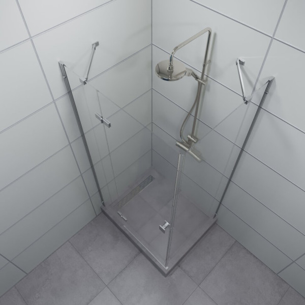 Душевой уголок Triton Брава-хром 120x80  стекло прозрачное, профиль хром (DK299)