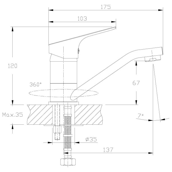 Смеситель для раковины Rossinka RS29-22 (RS29-22)