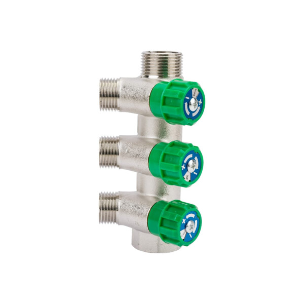 Коллектор 3 отв. регулируемый 3/4"*1/2(16) Kromwell (никель) (EU.ST3078135 3x34x12_k)