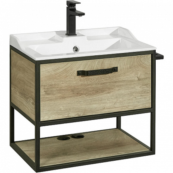 Тумба Aquaton Лофт Фабрик 65 Дуб Эндгрейн/1A708731FB010 Раковина Фабиа 65 (1A2423K1LTDU0)