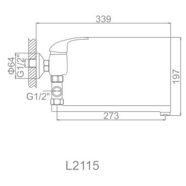 Смеситель для ванны и душа Ledeme с душевым гарнитуром (L2115) Смеситель для ванны и душа Ledeme с душевым гарнитуром (L2115)