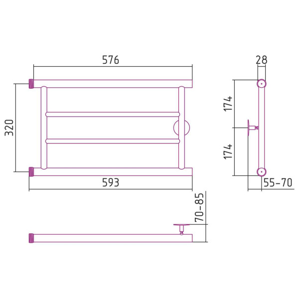 Полотенцесушитель водяной Стилье Минор 0600 320х600 (2) П хром (00600-3260) Полотенцесушитель водяной Стилье Минор 0600 320х600 (2) П хром (00600-3260)