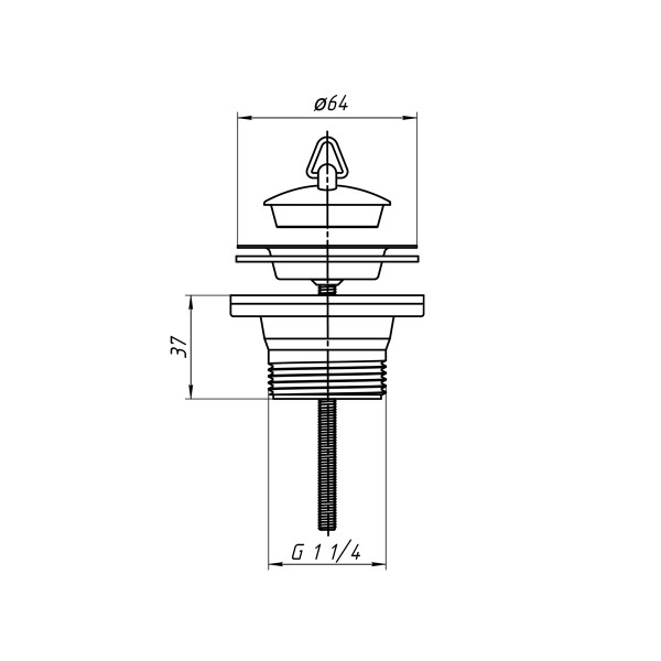 Выпуск для умывальников 1 1/4"*64 АНИ с нержавеющей решеткой и пробкой АНИ пласт (M205) Выпуск для умывальников 1 1/4"*64 АНИ с нержавеющей решеткой и пробкой АНИ пласт (M205)