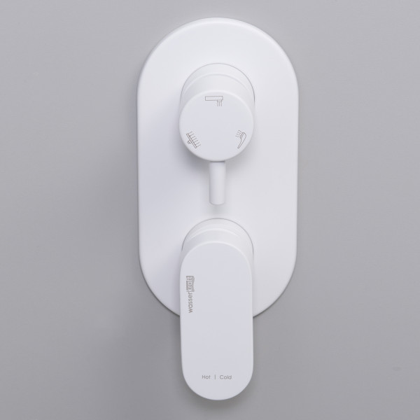 Смеситель для ванны и душа WasserKRAFT Mindel белый матовый (8571)