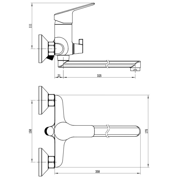 Смеситель для ванны и душа Voda Wave хром с аксессуарами (WA31) Смеситель для ванны и душа Voda Wave хром с аксессуарами (WA31)