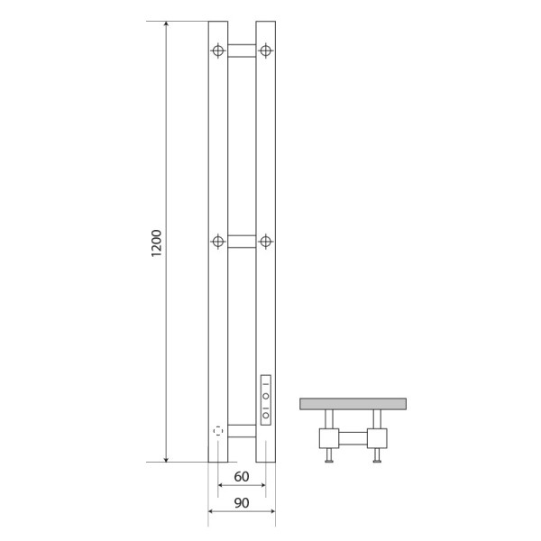 Полотенцесушитель электрический Melodia Etude Electro Ferrum 1200х90 П2 4 крючка графит (MTREEF12009gt) Полотенцесушитель электрический Melodia Etude Electro Ferrum 1200х90 П2 4 крючка графит (MTREEF12009gt)