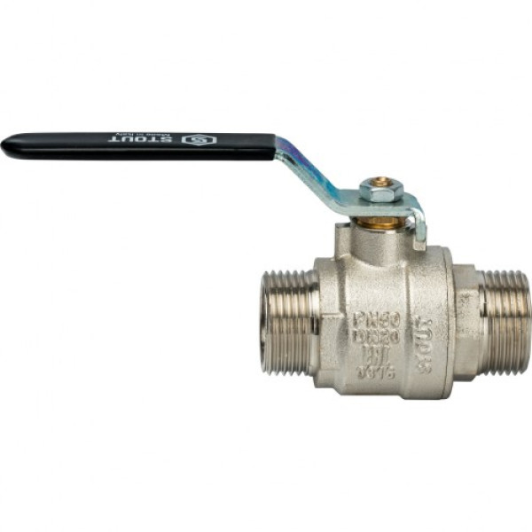 Кран 3/4" НН шаровый Stout (черная ручка, полнопроходной) SVB-0005-000020 Кран 3/4" НН шаровый Stout (черная ручка, полнопроходной) SVB-0005-000020