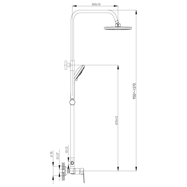Душевая система Rossinka S35-45 (S35-45)