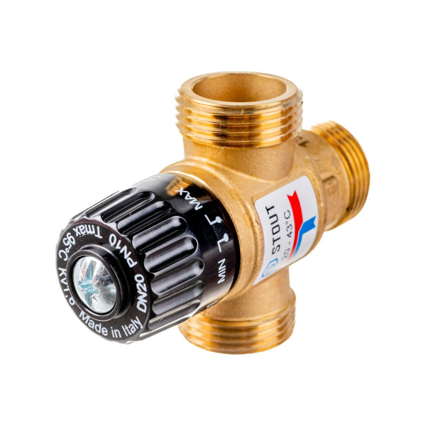 Клапан термостатический смесительный Stout 1"НР 20-43°С (SVM-0120-164325) Клапан термостатический смесительный Stout 1"НР 20-43°С (SVM-0120-164325)