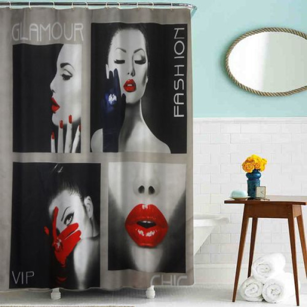 Шторка для ванны текстильная Melodia 180х180 см Гламур (MZ-55)