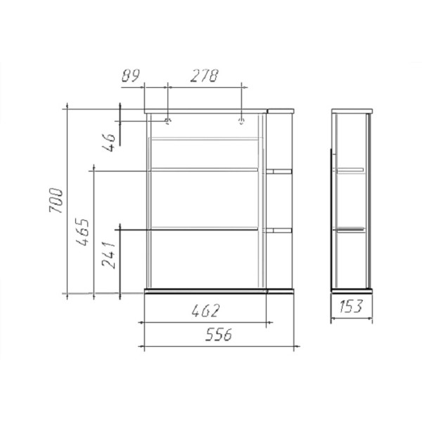Шкаф зеркальный Домино Оазис 55 Идеал (DI44170HZ) Шкаф зеркальный Домино Оазис 55 Идеал (DI44170HZ)