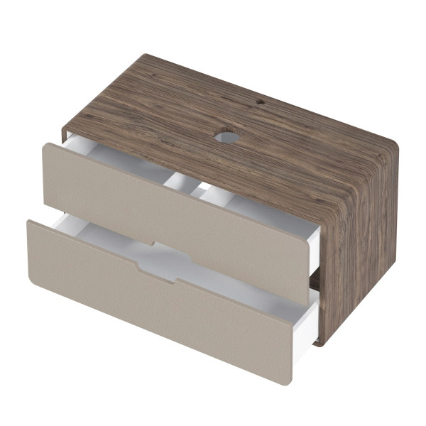 Тумба подвесная 1Marka Vortex  1000x500x50 (орех каньон коньяк/латте фактурный) (Ц0000033059)