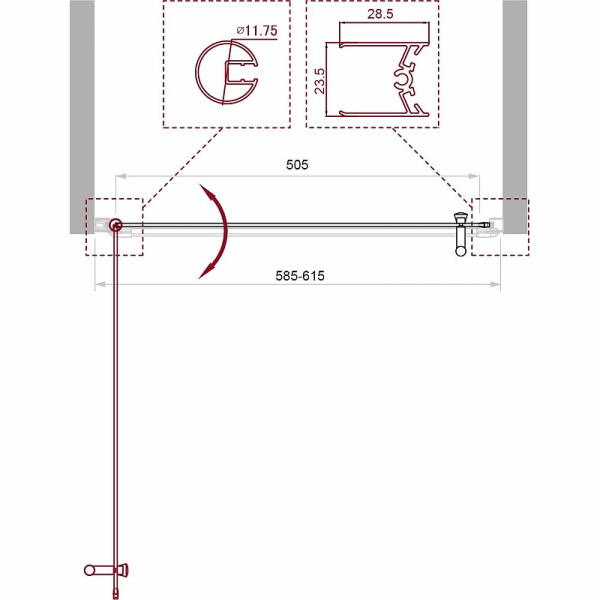 Душевая дверь BelBagno Uno 60x190 стекло Шиншилла, профиль хром (UNO-B-1-60-CH-Cr)
