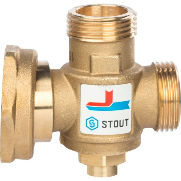 Вентиль термостатический смесительный Stout 1"Н*1 1/2"В*1"Н 60°C SVM-0050-326005