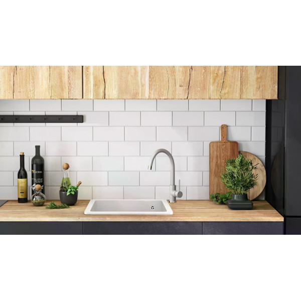 Мойка для кухни Rea nels white гранит 56x46,5x20 белая (ZLE-00110)