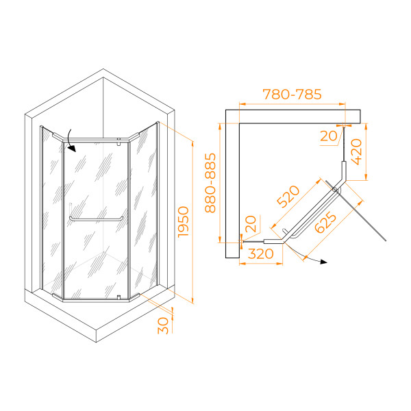 Душевой уголок RGW Passage 80x90 стекло прозрачное, профиль черный (35089189-14) Душевой уголок RGW Passage 80x90 стекло прозрачное, профиль черный (35089189-14)