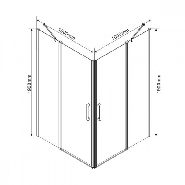 Душевой уголок Vincea Orta 1000х1000х1900 стекло прозрачное, профиль хром (VSS-1O1010CL)
