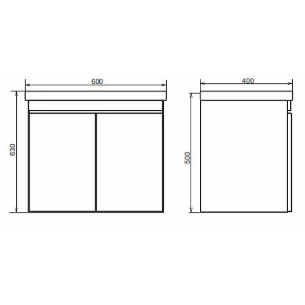 Тумба подвесная с раковиной Comforty Осло 600x400x630 дуб светлый (00-00000835)