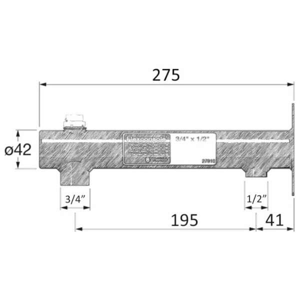 Консоль Flamco Flexconsole R SST 3/4"x1/2" для баков 8-25 л, белая, нерж сталь (27906)