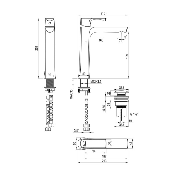 Смеситель для раковины Lemark Ursus золото светлое (LM7209BG)