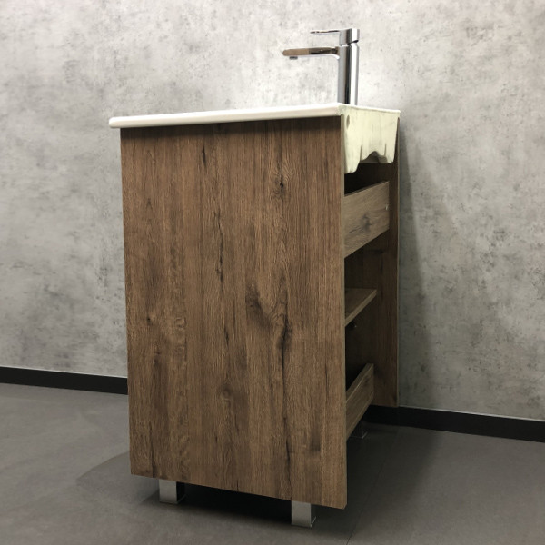 Тумба напольная Comforty дублин 610x855x465 белый глянцевый с раковиной (00-00001466)