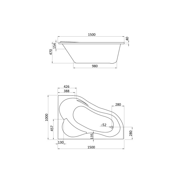 Ванна акриловая Santek Ibiza 160*100 R (1WH112037) Ванна акриловая Santek Ibiza 160*100 R (1WH112037)