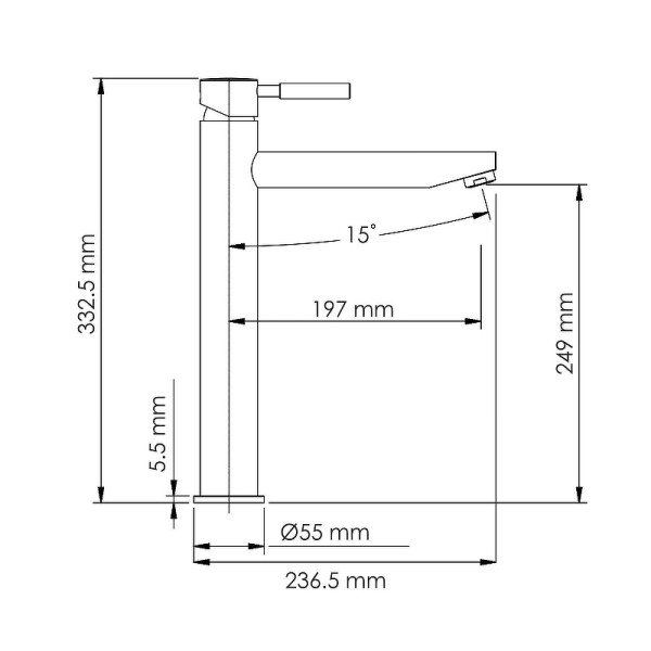 Смеситель для раковины WasserKRAFT Gollach черный (3303H)