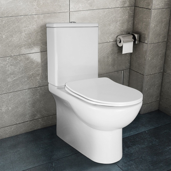 Унитаз напольный Azario Ambra с сиденьем с микролифтом белый (AZ-848)