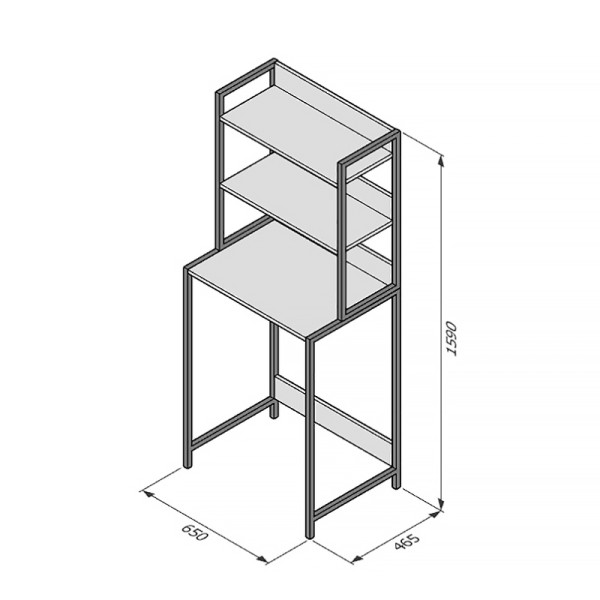 Стеллаж Melodia Комфорт полки 465 белый (MFR80061WT)
