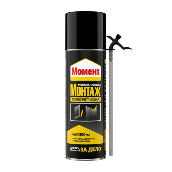 Пена монтажная бытовая Момент Стандартная 300 мл. (3003642) Пена монтажная бытовая Момент Стандартная 300 мл. (3003642)