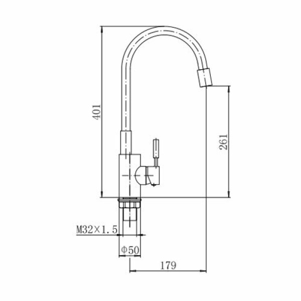 Смеситель для кухни Fashun с гибким изливом хром (A4053+B02)