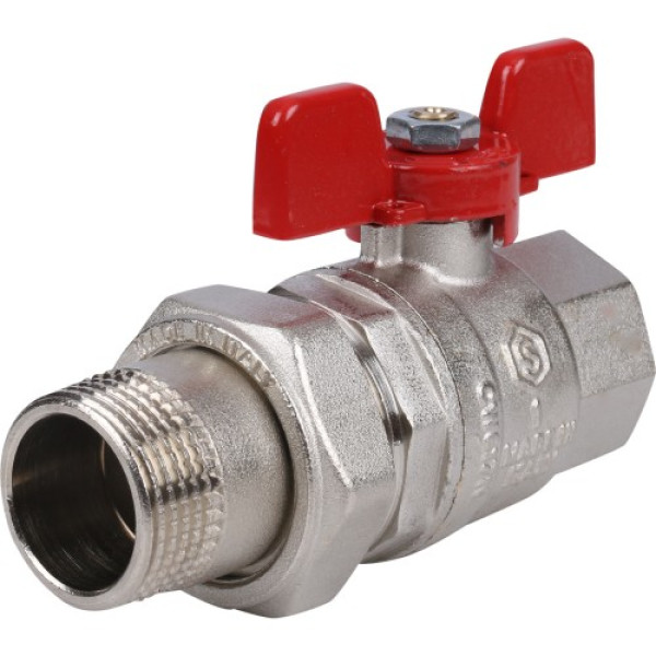 Кран 1" шаровый со сгоном Stout (красная бабочка, полнопроходной) SVB-1007-000025 Кран 1" шаровый со сгоном Stout (красная бабочка, полнопроходной) SVB-1007-000025