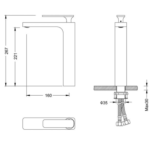 Смеситель для раковины Timo Torne золотой, короткий излив (4311/17F)