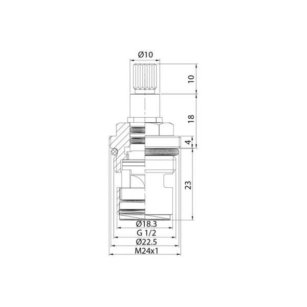 Кран-букса керамическая Iddis 1/2" M24 (998CR511SM)