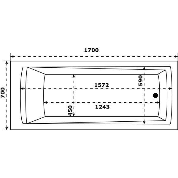 Ванна акриловая Azario Бали 170x70x44 белая (БАВ0103)