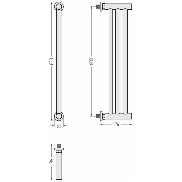 Полотенцесушитель водяной Сунержа Хорда ПП 600x195 матовый черный (31-4124-0600) Полотенцесушитель водяной Сунержа Хорда ПП 600x195 матовый черный (31-4124-0600)