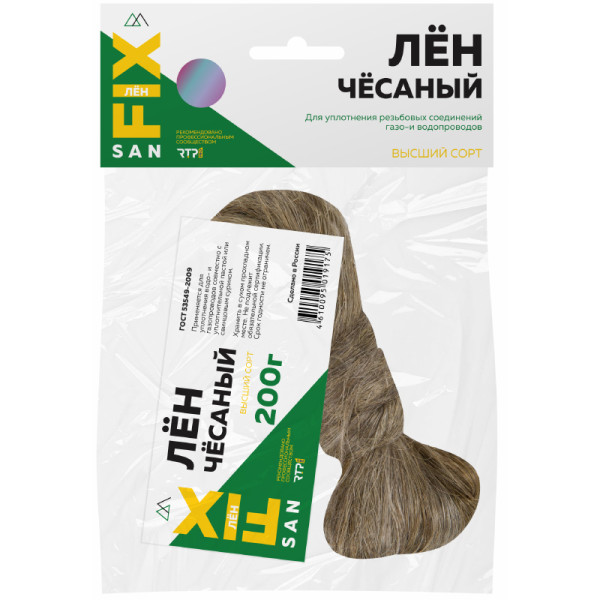Лен сантехнический чесаный 200 гр. SanFix (40730) Лен сантехнический чесаный 200 гр. SanFix (40730)