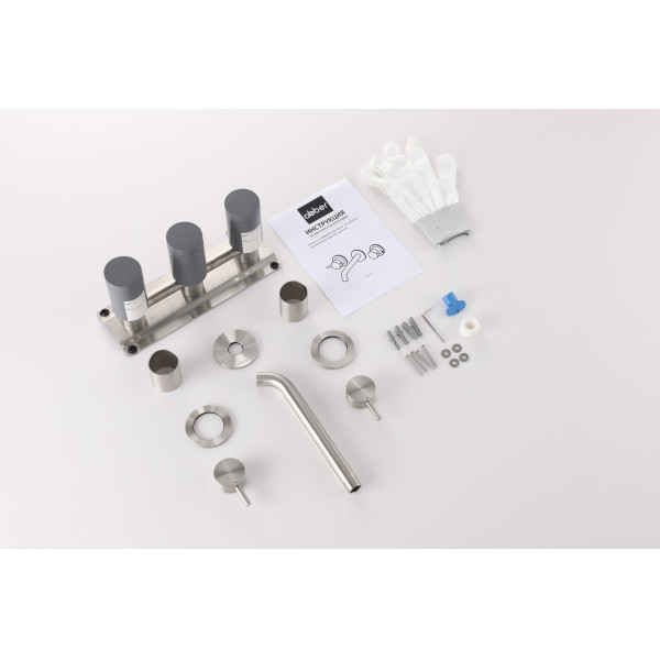 Смеситель для раковины Abber Wasser Kreis 316 скрытого монтажа, сталь брашированная (AF81123BST-L)