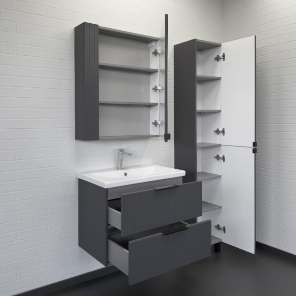 Тумба подвесная Comforty Валдай 700x560x450 белый матовый с раковиной (00-00019212)
