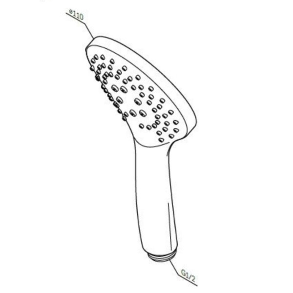 Душевая лейка AM.PM Gem 110 мм, чёрный (F0290022)