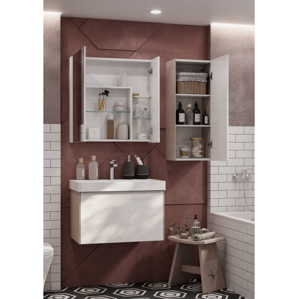 Шкаф подвесной Aquaton Асти 346x250x850 белый, ясень шимо (1.A262.9.03A.X01.0) Шкаф подвесной Aquaton Асти 346x250x850 белый, ясень шимо (1.A262.9.03A.X01.0)