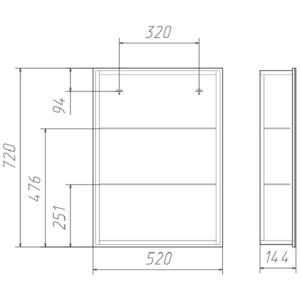 Шкаф зеркальный Домино Хеппи 50 Идеал (DI44191HZ) Шкаф зеркальный Домино Хеппи 50 Идеал (DI44191HZ)