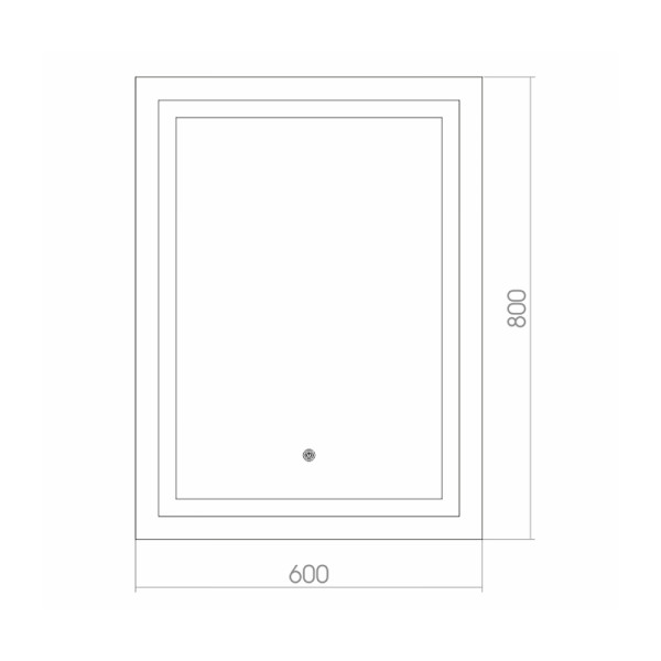 Зеркало Azario Рига-6 600х800 c подсветкой и диммером, часы, сенсорный выключатель, подогрев, модуль МФМ (ФР-00001940)