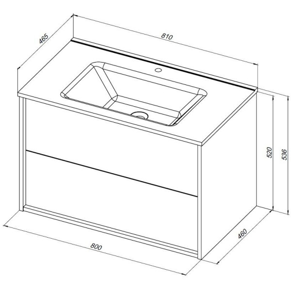 Тумба подвесная Aquanet Lino 80 (Flat) белый глянец (00287542)