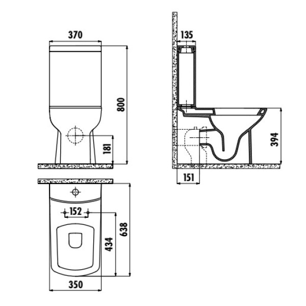 Бачок Creavit Lara (LR410-00CB00E-0000)