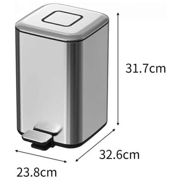 Ведро для мусора Boheme Q 23,8x32,6x31,7 хром (10948-C)