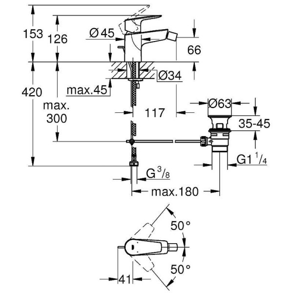 Смеситель для биде Lemark BauEdge New хром, гибкая подводка, донный клапан (23331001) Смеситель для биде Lemark BauEdge New хром, гибкая подводка, донный клапан (23331001)